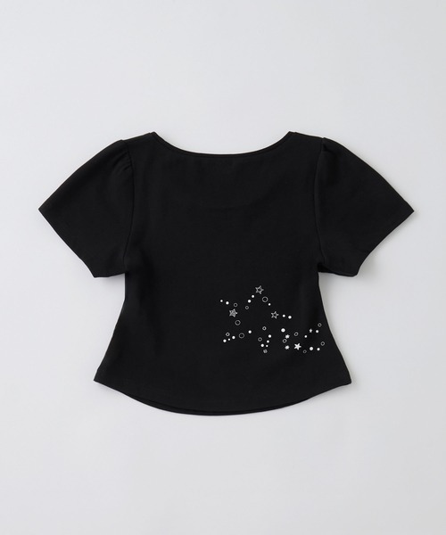 rumnel:(ルムネル)の「ラインストーンアート半袖チビTシャツ / rhinestone art cropped T-shirt(Tシャツ/カットソー・レディース・ブラック/ホワイト・FREE)」の8枚目の写真