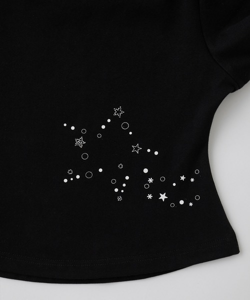rumnel:(ルムネル)の「ラインストーンアート半袖チビTシャツ / rhinestone art cropped T-shirt(Tシャツ/カットソー・レディース・ブラック/ホワイト・FREE)」の11枚目の写真
