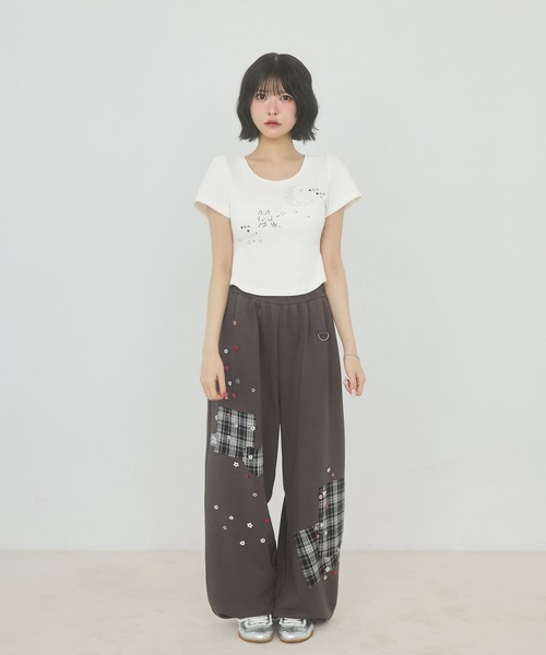 rumnel:(ルムネル)の「ラインストーンアート半袖チビTシャツ / rhinestone art cropped T-shirt(Tシャツ/カットソー・レディース・ブラック/ホワイト・FREE)」の18枚目の写真