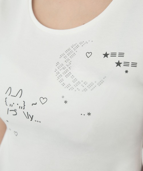 rumnel:(ルムネル)の「ラインストーンアート半袖チビTシャツ / rhinestone art cropped T-shirt(Tシャツ/カットソー・レディース・ブラック/ホワイト・FREE)」の20枚目の写真