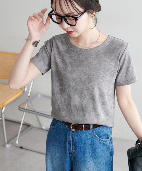 DISCOAT(ディスコート)の「【WEB限定】ピグメントコンパクトUネックTシャツ(Tシャツ/カットソー・レディース・チャコールグレー/モカ/ライトベージュ・MEDIUM)」の20枚目の写真