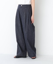 human woman | ◆綿麻ライトオンスデニムワイドパンツ(デニムパンツ)