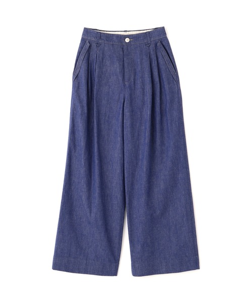 human woman（ヒューマンウーマン）の「◆綿麻ライトオンスデニムワイドパンツ（デニムパンツ・レディース・ホワイト系その他/ネイビー/ブルー・LARGE/SMALL/MEDIUM）」の6枚目の写真
