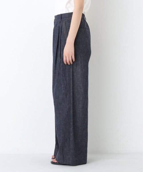 human woman（ヒューマンウーマン）の「◆綿麻ライトオンスデニムワイドパンツ（デニムパンツ・レディース・ホワイト系その他/ネイビー/ブルー・LARGE/SMALL/MEDIUM）」の21枚目の写真