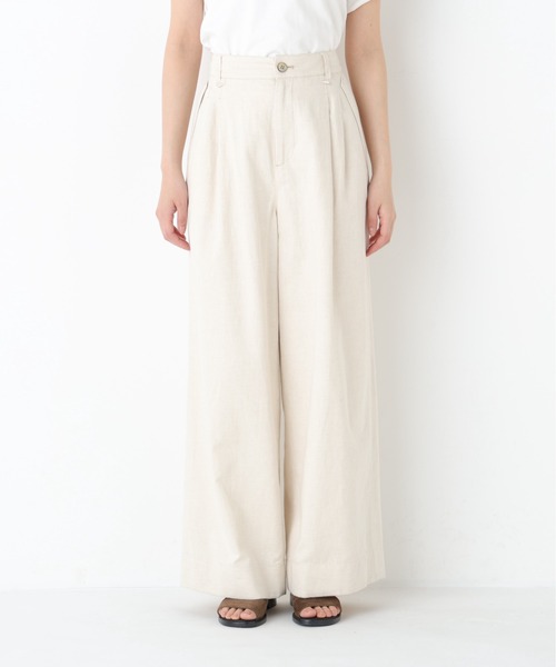 human woman（ヒューマンウーマン）の「◆綿麻ライトオンスデニムワイドパンツ（デニムパンツ・レディース・ホワイト系その他/ネイビー/ブルー・LARGE/SMALL/MEDIUM）」の18枚目の写真