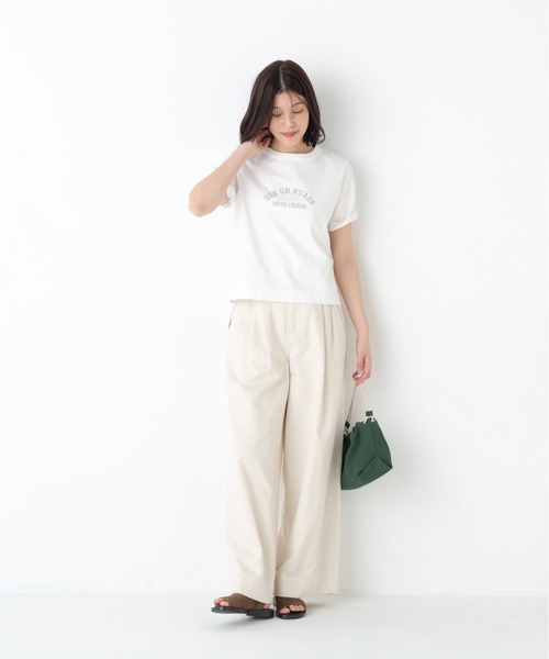 human woman（ヒューマンウーマン）の「◆綿麻ライトオンスデニムワイドパンツ（デニムパンツ・レディース・ホワイト系その他/ネイビー/ブルー・LARGE/SMALL/MEDIUM）」の11枚目の写真