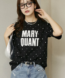 MARY QUANT × PUBLUX/マリークワント 総柄 プリント フロッキー ロゴ Tシャツ　限定展開