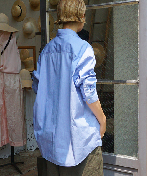 JOURNAL STANDARD LUXE(ジャーナルスタンダード ラックス)の「ハイカウントタイプライターPlainシャツ(シャツ/ブラウス・レディース・ホワイト系その他/ブルー系その他・FREE)」の4枚目の写真