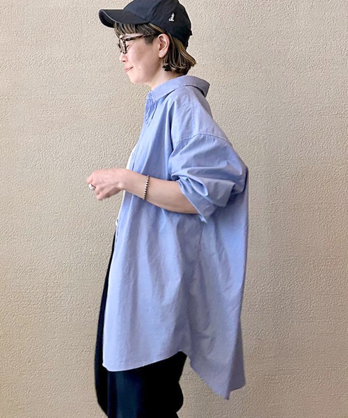 JOURNAL STANDARD LUXE(ジャーナルスタンダード ラックス)の「ハイカウントタイプライターPlainシャツ(シャツ/ブラウス・レディース・ホワイト系その他/ブルー系その他・FREE)」の5枚目の写真