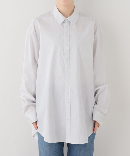 JOURNAL STANDARD LUXE(ジャーナルスタンダード ラックス)の「ハイカウントタイプライターPlainシャツ(シャツ/ブラウス・レディース・ホワイト系その他/ブルー系その他・FREE)」の6枚目の写真