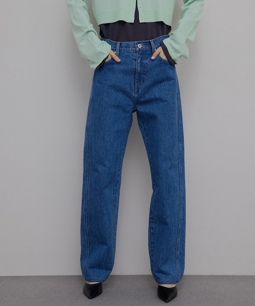 Ameri（アメリ）の「JAPAN MADE STRAIGHT DENIM PANTS（デニムパンツ・レディース・ブルー/インディゴブルー・24inch/23inch/26inch/25inch）」の5枚目の写真