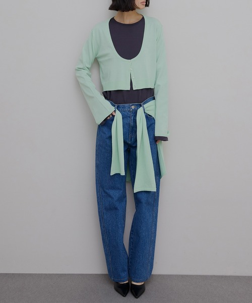 Ameri（アメリ）の「JAPAN MADE STRAIGHT DENIM PANTS（デニムパンツ・レディース・ブルー/インディゴブルー・24inch/23inch/26inch/25inch）」の8枚目の写真