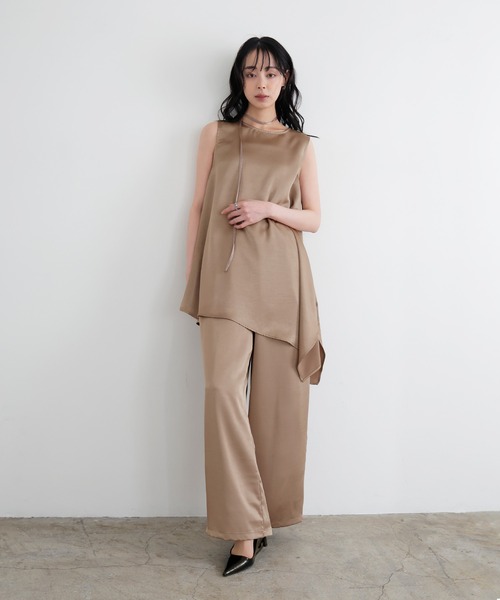 LIAN（リアン）の「サテンイージーパンツ（その他パンツ・レディース・アイボリー/ベージュ/ブラック・FREE）」の10枚目の写真