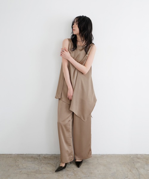 LIAN（リアン）の「サテンイージーパンツ（その他パンツ・レディース・アイボリー/ベージュ/ブラック・FREE）」の12枚目の写真