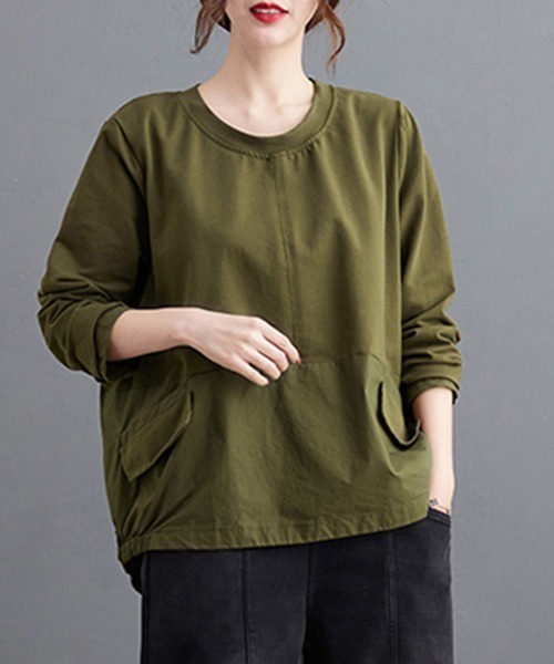 ONEP STAR(ワンピスター)の「バックボタンデザイントップス(Tシャツ/カットソー・レディース・ブラック/カーキ・LARGE/MEDIUM)」の5枚目の写真