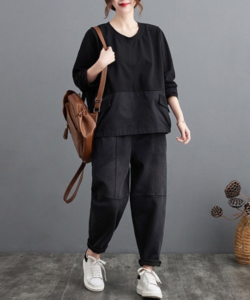 ONEP STAR(ワンピスター)の「バックボタンデザイントップス(Tシャツ/カットソー・レディース・ブラック/カーキ・LARGE/MEDIUM)」の10枚目の写真