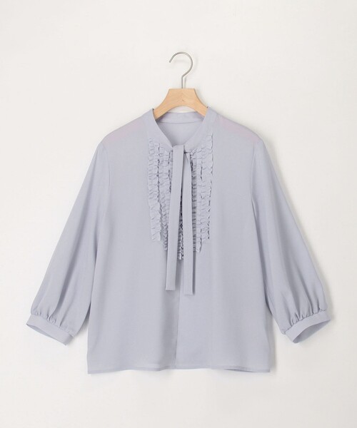 MICO COULIER（ミコクリエ）の「ジョーゼットフリルボウタイブラウス（シャツ/ブラウス・レディース・サックスブルー/ネイビー/キナリ・38）」の22枚目の写真