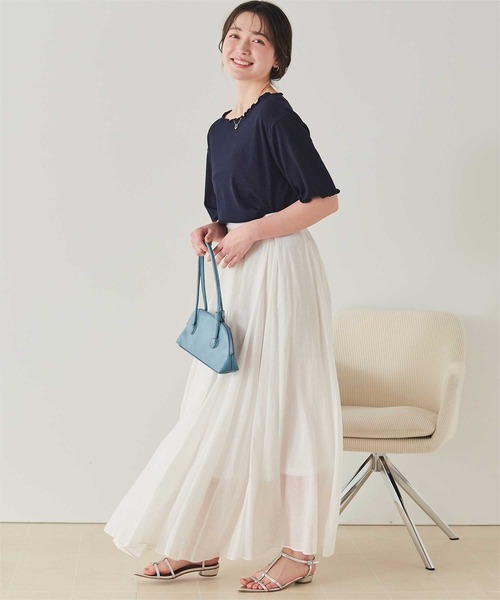 titivate(ティティベイト)の「機能性リブカットソーメロートップス(Tシャツ/カットソー・レディース・ネイビー/ライトブルー/アイボリー/ブラック/オフホワイト・M/S)」の22枚目の写真