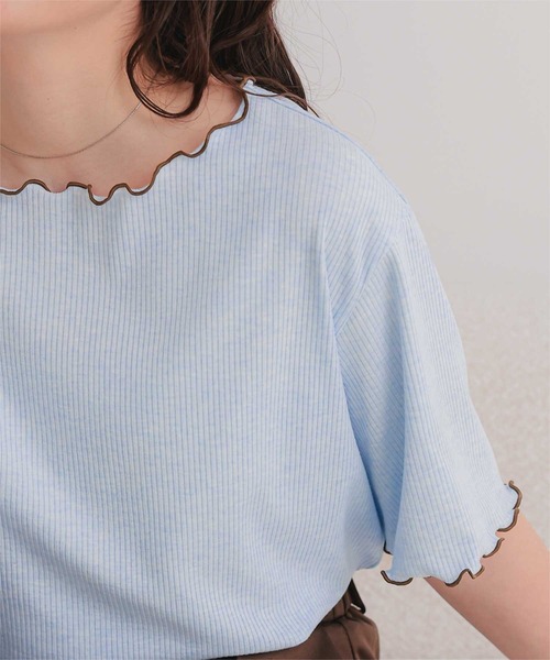 titivate(ティティベイト)の「機能性リブカットソーメロートップス(Tシャツ/カットソー・レディース・ネイビー/ライトブルー/アイボリー/ブラック/オフホワイト・M/S)」の19枚目の写真