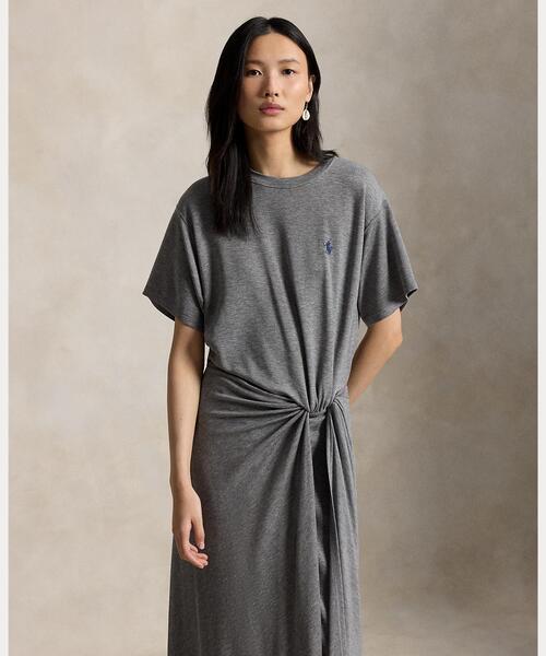 あんりー【新品タグ付】ポロラルフローレン ツイスト Tシャツワンピース ツイストディテール Tシャツ ドレス（ワンピース）｜POLO RALPH LAUREN