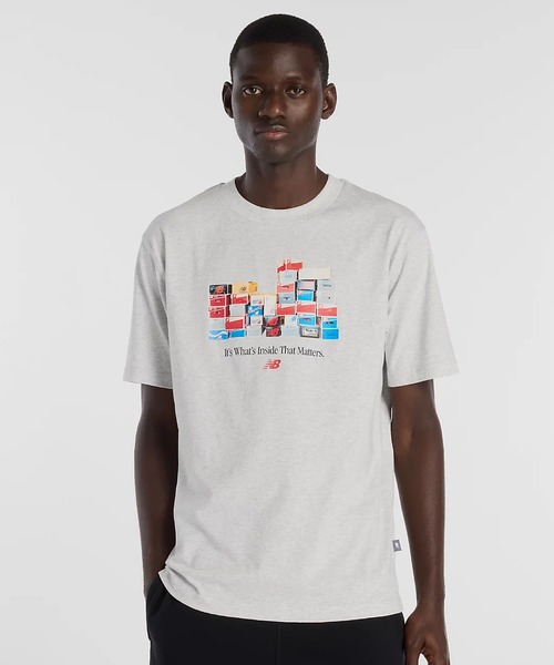 NEW BALANCE(ニューバランス)の「new balance/ニューバランス 半袖 Tシャツ ボックスTシャツ MT61H0DX(Tシャツ/カットソー・メンズ・ブラック/グレー・M/XL/L)」の2枚目の写真