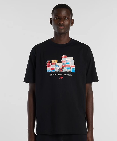 NEW BALANCE(ニューバランス)の「new balance/ニューバランス 半袖 Tシャツ ボックスTシャツ MT61H0DX(Tシャツ/カットソー・メンズ・ブラック/グレー・M/XL/L)」の1枚目の写真