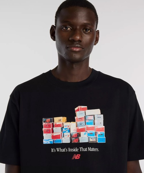 NEW BALANCE(ニューバランス)の「new balance/ニューバランス 半袖 Tシャツ ボックスTシャツ MT61H0DX(Tシャツ/カットソー・メンズ・ブラック/グレー・M/XL/L)」の7枚目の写真