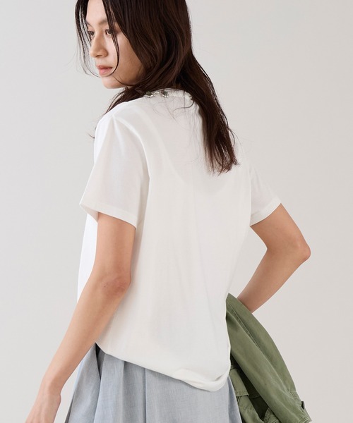 marmors（マルモア）の「【marmors】ビジューTシャツ（Tシャツ/カットソー・レディース・ホワイト/チャコールグレー・36）」の4枚目の写真