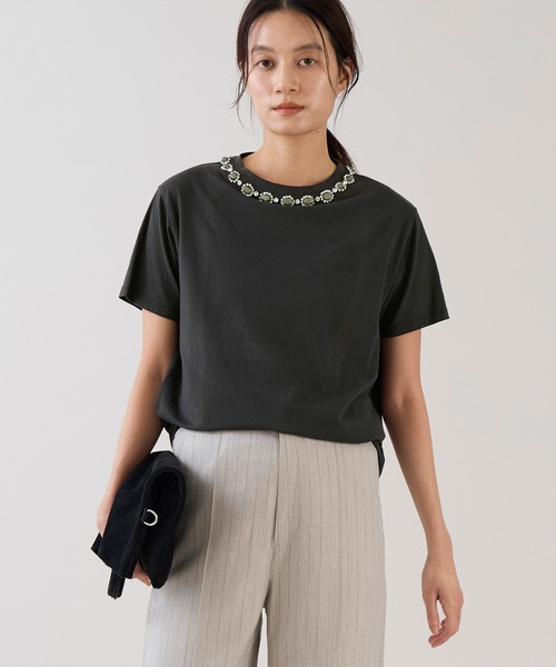 marmors（マルモア）の「【marmors】ビジューTシャツ（Tシャツ/カットソー・レディース・ホワイト/チャコールグレー・36）」の12枚目の写真