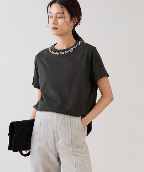 marmors（マルモア）の「【marmors】ビジューTシャツ（Tシャツ/カットソー・レディース・ホワイト/チャコールグレー・36）」の14枚目の写真