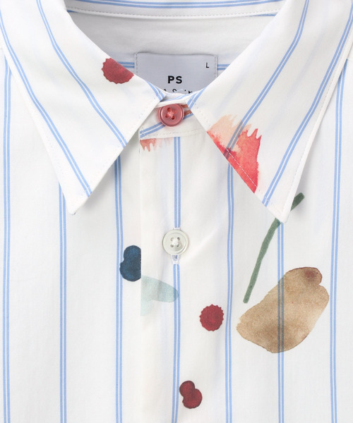 PS Paul Smith（ピーエスポールスミス）の「"Watercolor Paint Floral" カジュアルシャツ / 162315 765X（シャツ/ブラウス・メンズ・ホワイト・MEDIUM/SMALL/X-LARGE/LARGE）」の2枚目の写真