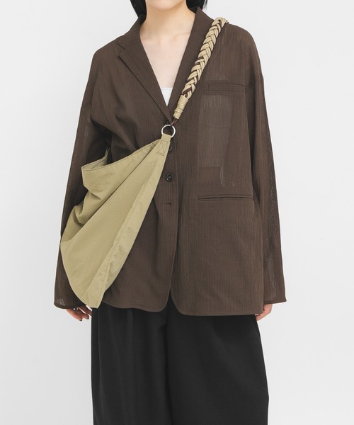 KBF（ケイビーエフ）の「ロープナイロンBAG（ショルダーバッグ・レディース・チャコールグレー/カーキ・ONE）」の19枚目の写真