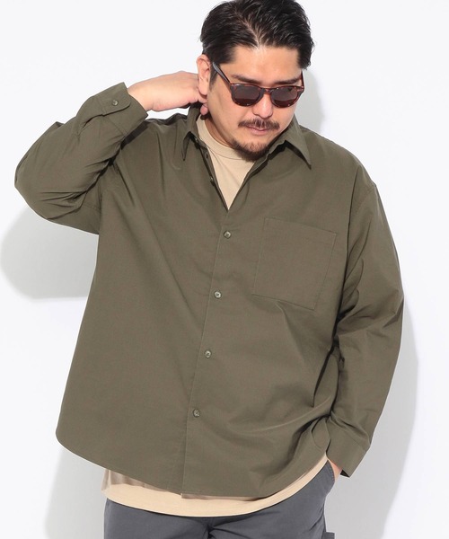B&T CLUB（ビーティークラブ）の「シャツ 長袖 メンズ 大きいサイズ NEO LINEN 無地 レギュラー シャツ B＆T CLUB (ビーアンドティークラブ)（シャツ/ブラウス・メンズ・ベージュ/ネイビー/カーキ・X3(6L～7L)/X2(4L～5L)/X1(3L～4L)）」の3枚目の写真