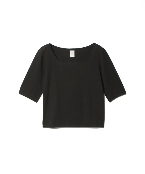 ESTNATION(エストネーション)の「GOOD PEOPLE GOOD STITCHING GOOD PRODUCT for ESTNATION / コットンシルクTシャツ(Tシャツ/カットソー・レディース・ブラック/ライトグリーン・FREE)」の8枚目の写真