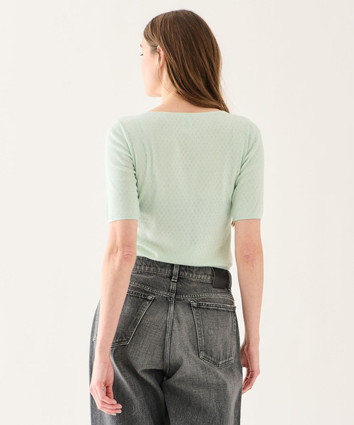 ESTNATION(エストネーション)の「GOOD PEOPLE GOOD STITCHING GOOD PRODUCT for ESTNATION / コットンシルクTシャツ(Tシャツ/カットソー・レディース・ブラック/ライトグリーン・FREE)」の13枚目の写真