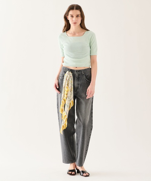 ESTNATION(エストネーション)の「GOOD PEOPLE GOOD STITCHING GOOD PRODUCT for ESTNATION / コットンシルクTシャツ(Tシャツ/カットソー・レディース・ブラック/ライトグリーン・FREE)」の12枚目の写真