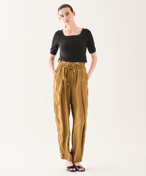 ESTNATION(エストネーション)の「GOOD PEOPLE GOOD STITCHING GOOD PRODUCT for ESTNATION / コットンシルクTシャツ(Tシャツ/カットソー・レディース・ブラック/ライトグリーン・FREE)」の19枚目の写真