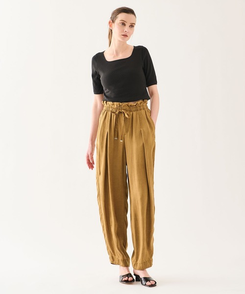 ESTNATION(エストネーション)の「GOOD PEOPLE GOOD STITCHING GOOD PRODUCT for ESTNATION / コットンシルクTシャツ(Tシャツ/カットソー・レディース・ブラック/ライトグリーン・FREE)」の18枚目の写真