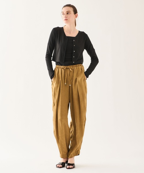 ESTNATION(エストネーション)の「GOOD PEOPLE GOOD STITCHING GOOD PRODUCT for ESTNATION / コットンシルクTシャツ(Tシャツ/カットソー・レディース・ブラック/ライトグリーン・FREE)」の17枚目の写真