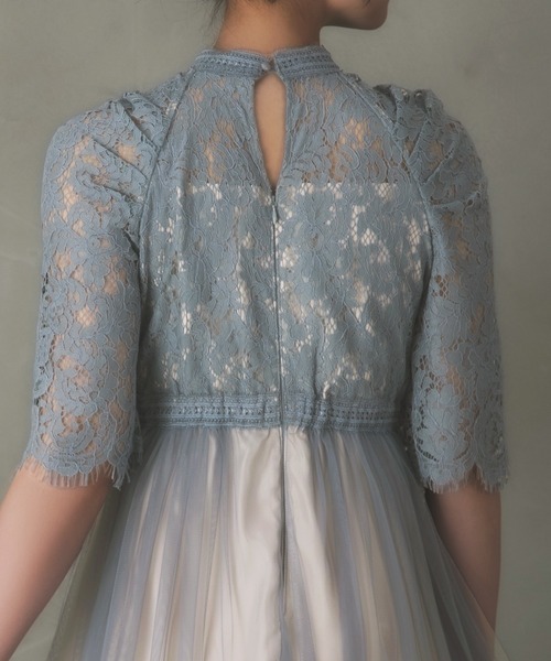 Rose of Sharon（ローズオブシャロン）の「花柄刺繍レースプリーツドレス（ドレス・レディース・カーキ/ダークブラウン/ブラック/グレイッシュブルー/ダークラベンダー・M）」の12枚目の写真