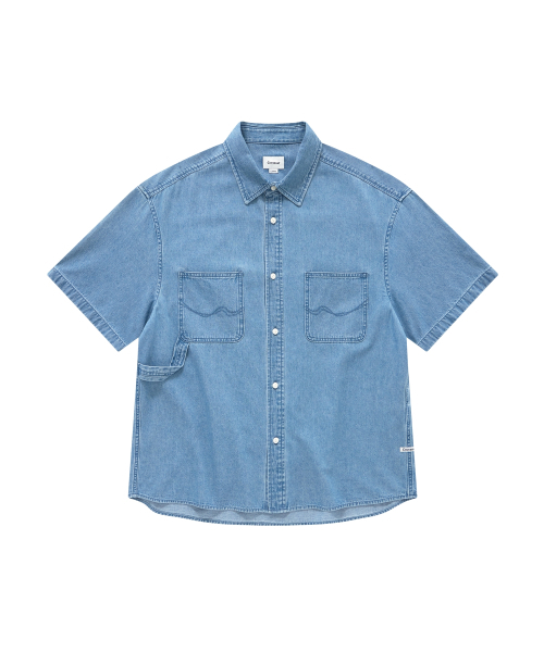 COVERNAT（カバーナット）の「ワークデニムハーフシャツブルー（シャツ/ブラウス・メンズ・その他・X-SMALL/SMALL/MEDIUM/LARGE/X-LARGE/XX-LARGE）」の2枚目の写真
