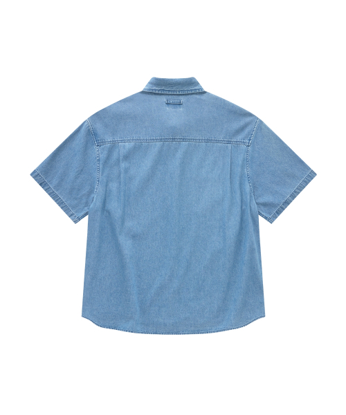 COVERNAT（カバーナット）の「ワークデニムハーフシャツブルー（シャツ/ブラウス・メンズ・その他・X-SMALL/SMALL/MEDIUM/LARGE/X-LARGE/XX-LARGE）」の3枚目の写真