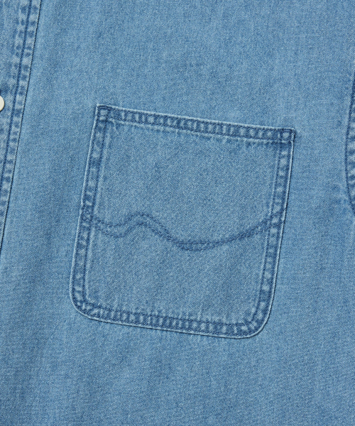 COVERNAT（カバーナット）の「ワークデニムハーフシャツブルー（シャツ/ブラウス・メンズ・その他・X-SMALL/SMALL/MEDIUM/LARGE/X-LARGE/XX-LARGE）」の8枚目の写真