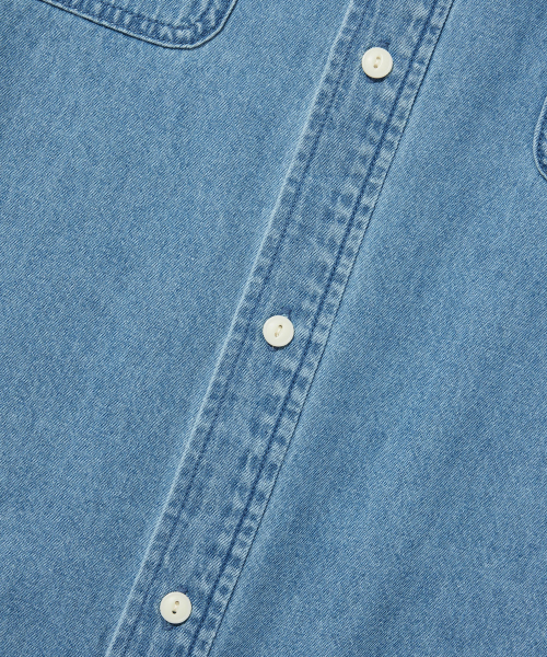 COVERNAT（カバーナット）の「ワークデニムハーフシャツブルー（シャツ/ブラウス・メンズ・その他・X-SMALL/SMALL/MEDIUM/LARGE/X-LARGE/XX-LARGE）」の9枚目の写真