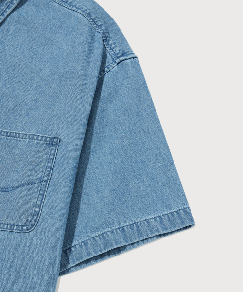COVERNAT（カバーナット）の「ワークデニムハーフシャツブルー（シャツ/ブラウス・メンズ・その他・X-SMALL/SMALL/MEDIUM/LARGE/X-LARGE/XX-LARGE）」の11枚目の写真