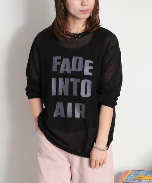 cepo（セポ）の「ロゴプリントシアーロングスリーブカットソー / ニット（ニット/セーター・レディース・グレー/ブラック/オフホワイト・M）」の2枚目の写真