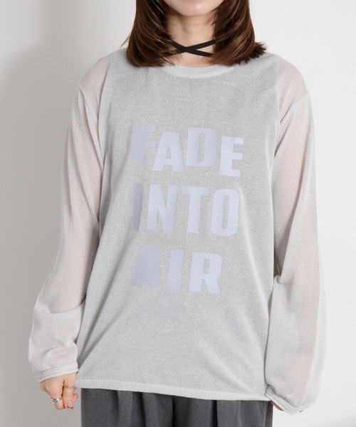 cepo（セポ）の「ロゴプリントシアーロングスリーブカットソー / ニット（ニット/セーター・レディース・グレー/ブラック/オフホワイト・M）」の19枚目の写真