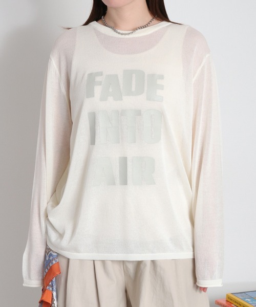 cepo（セポ）の「ロゴプリントシアーロングスリーブカットソー / ニット（ニット/セーター・レディース・グレー/ブラック/オフホワイト・M）」の10枚目の写真