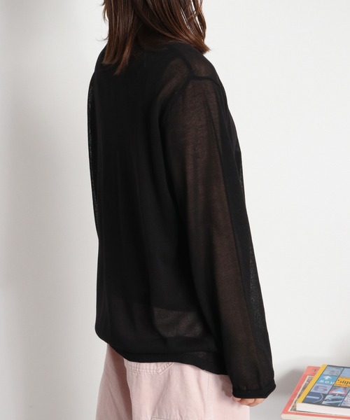 cepo（セポ）の「ロゴプリントシアーロングスリーブカットソー / ニット（ニット/セーター・レディース・グレー/ブラック/オフホワイト・M）」の14枚目の写真