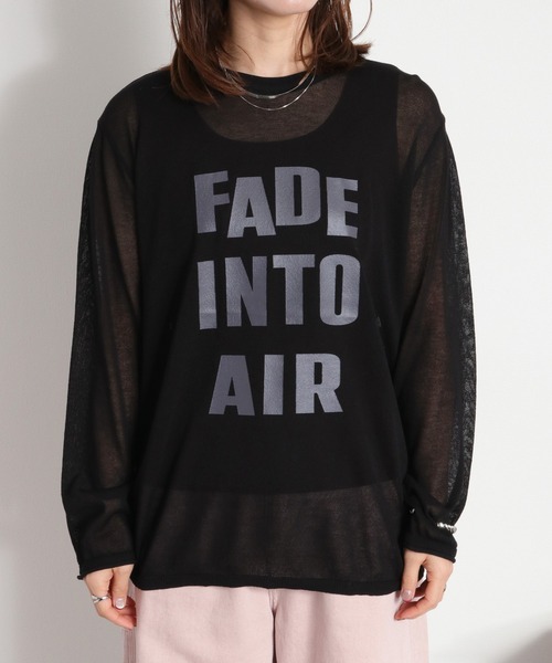 cepo（セポ）の「ロゴプリントシアーロングスリーブカットソー / ニット（ニット/セーター・レディース・グレー/ブラック/オフホワイト・M）」の15枚目の写真